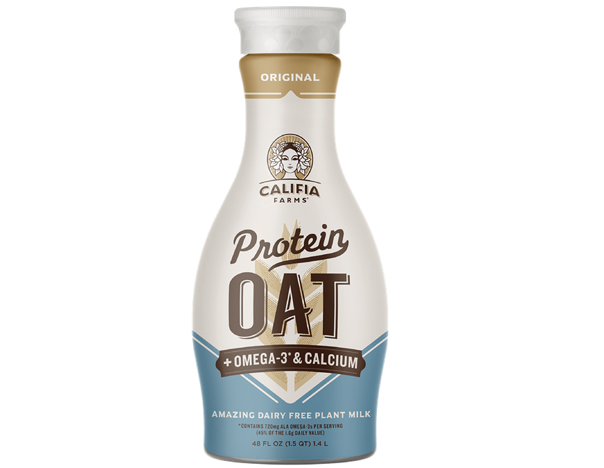 Califia Protein Oat Milk - a bottle of the protein oat milk from Califia Farms is shown.