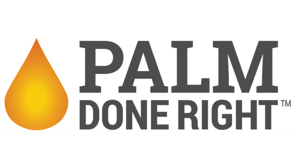 The logo for Palm Done Right is pictured, featuring a drop of vegetable oil next to the words Palm Done Right.